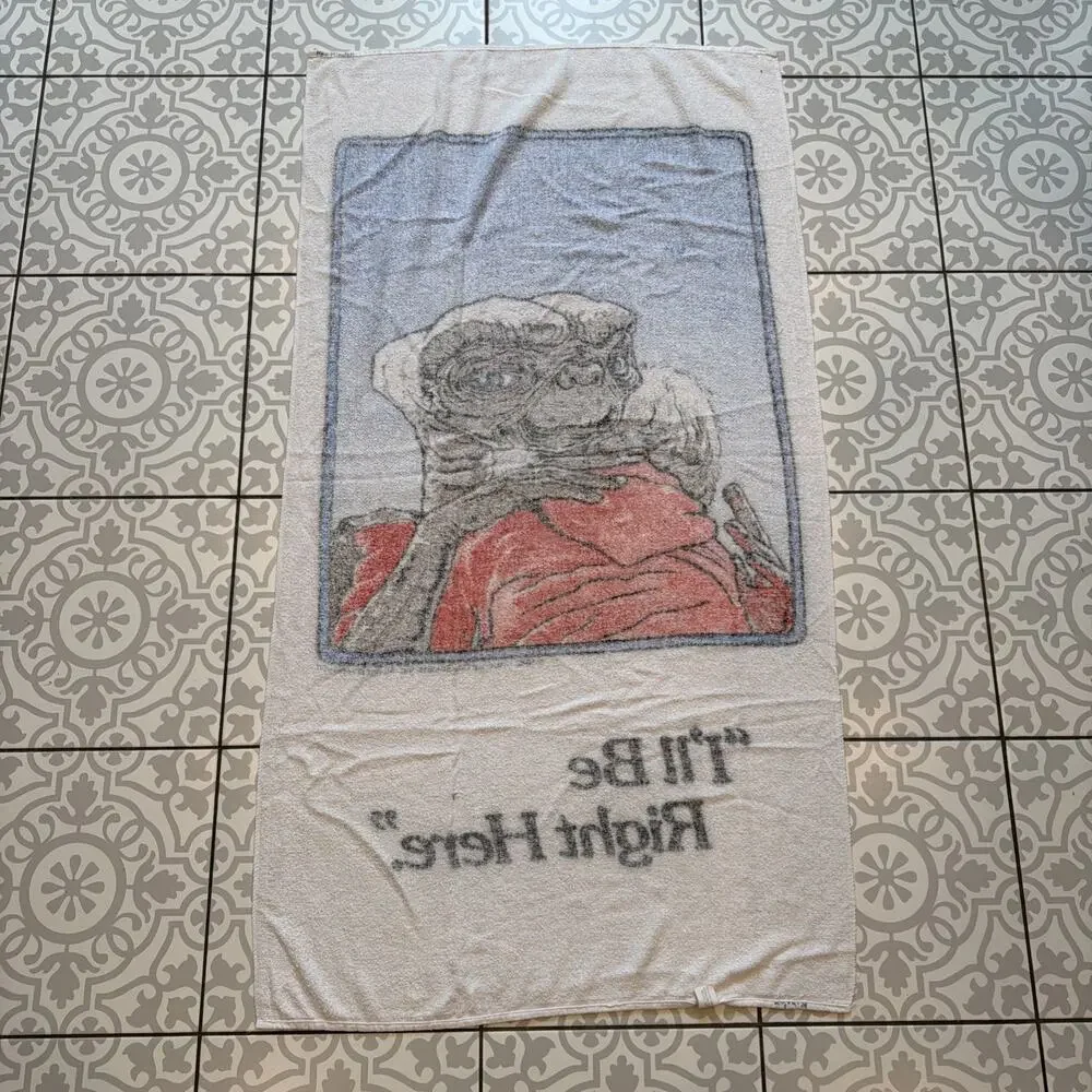 Vintage 1982 E.T. The Extra-Terrestrial Beach Towel I'll Be Right Here Universal